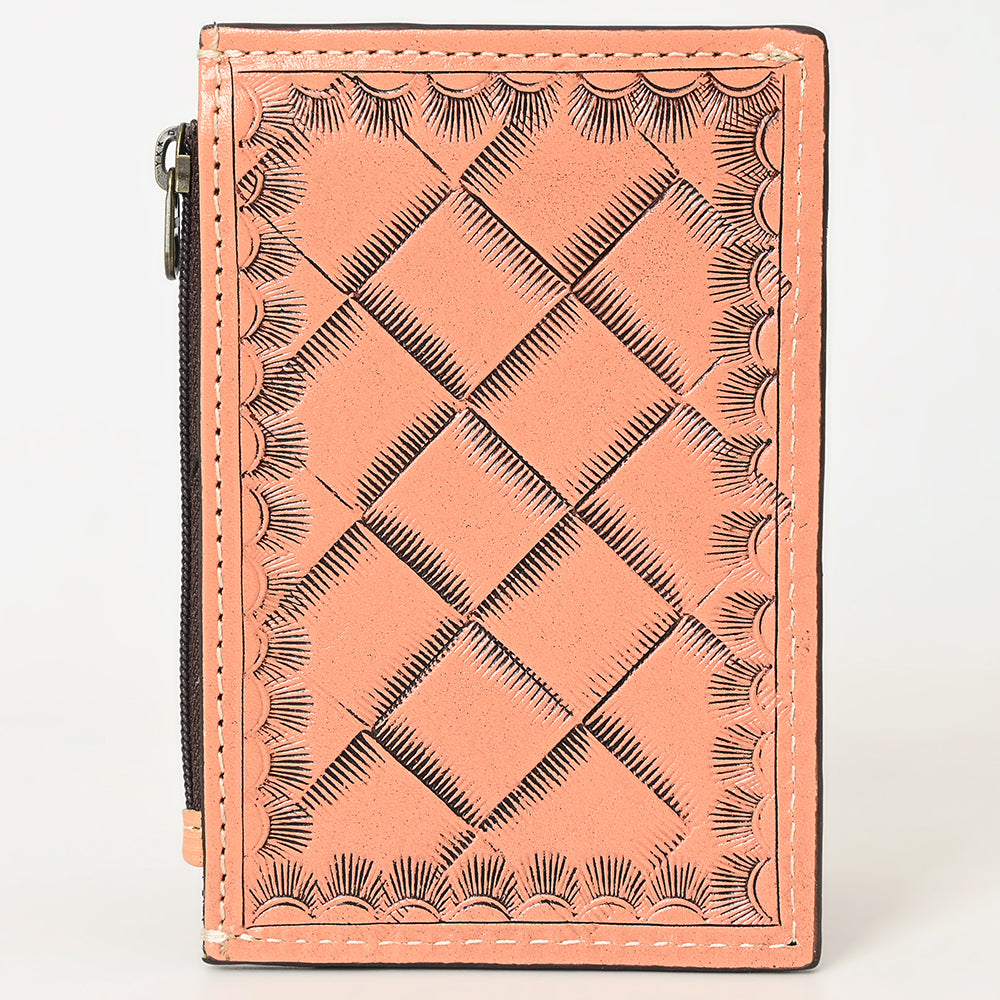ADBG1506 American Darling Western Leather Card Holder Bag with Hand-Tooled Floral Carved Detail