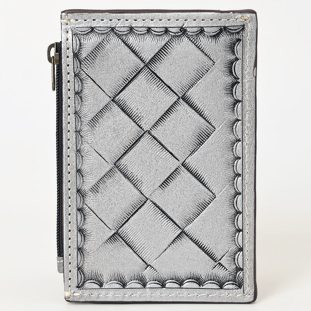 ADBG1506 American Darling Western Leather Card Holder Bag with Hand-Tooled Floral Carved Detail