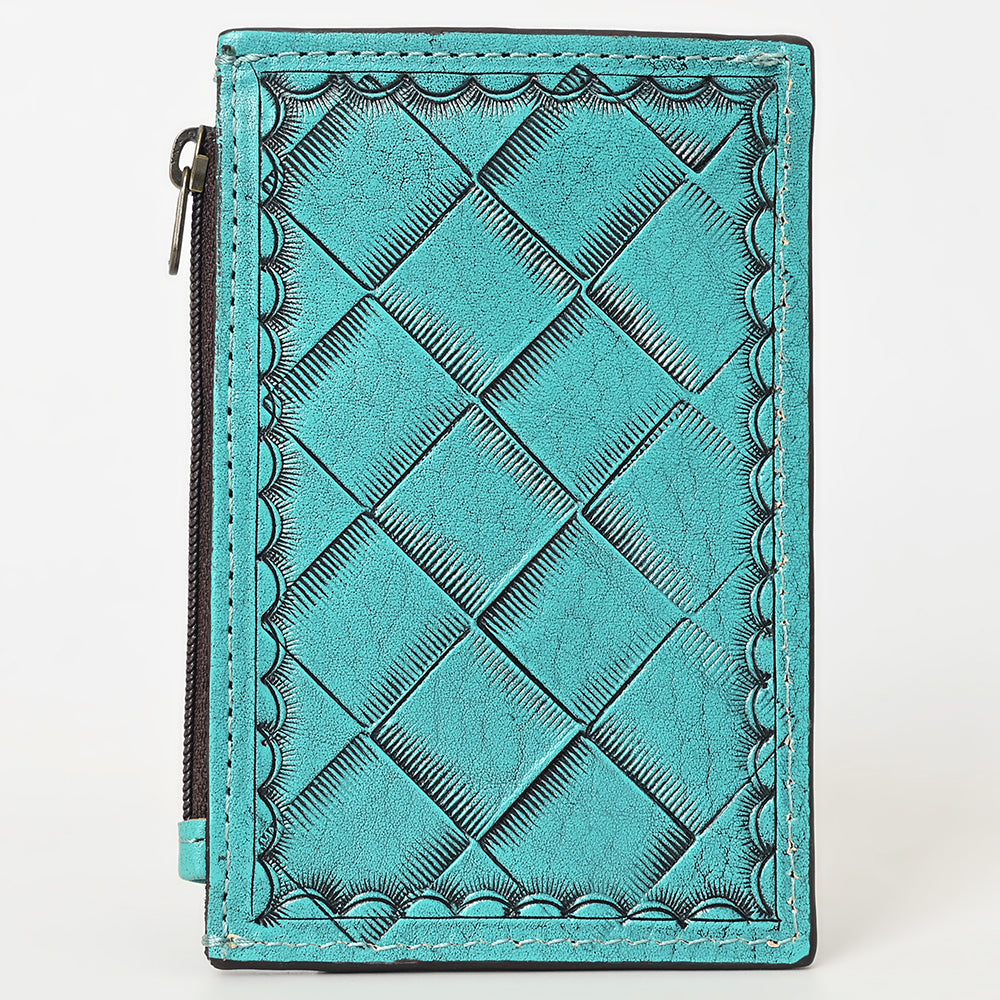 ADBG1506 American Darling Western Leather Card Holder Bag with Hand-Tooled Floral Carved Detail