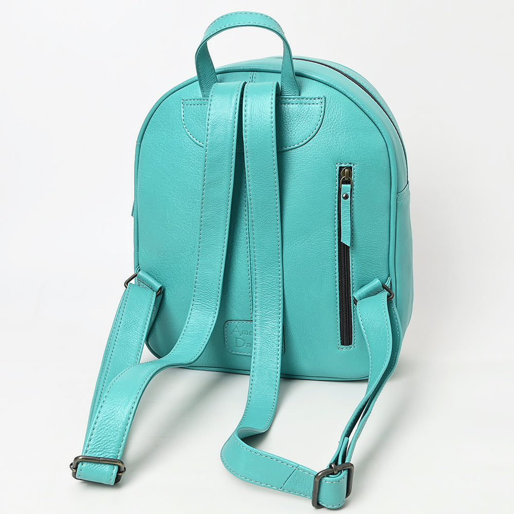 ADBG1515 American Darling Western Leather Sling Bag with Hand-Tooled Details & Woven Saddle Blanket