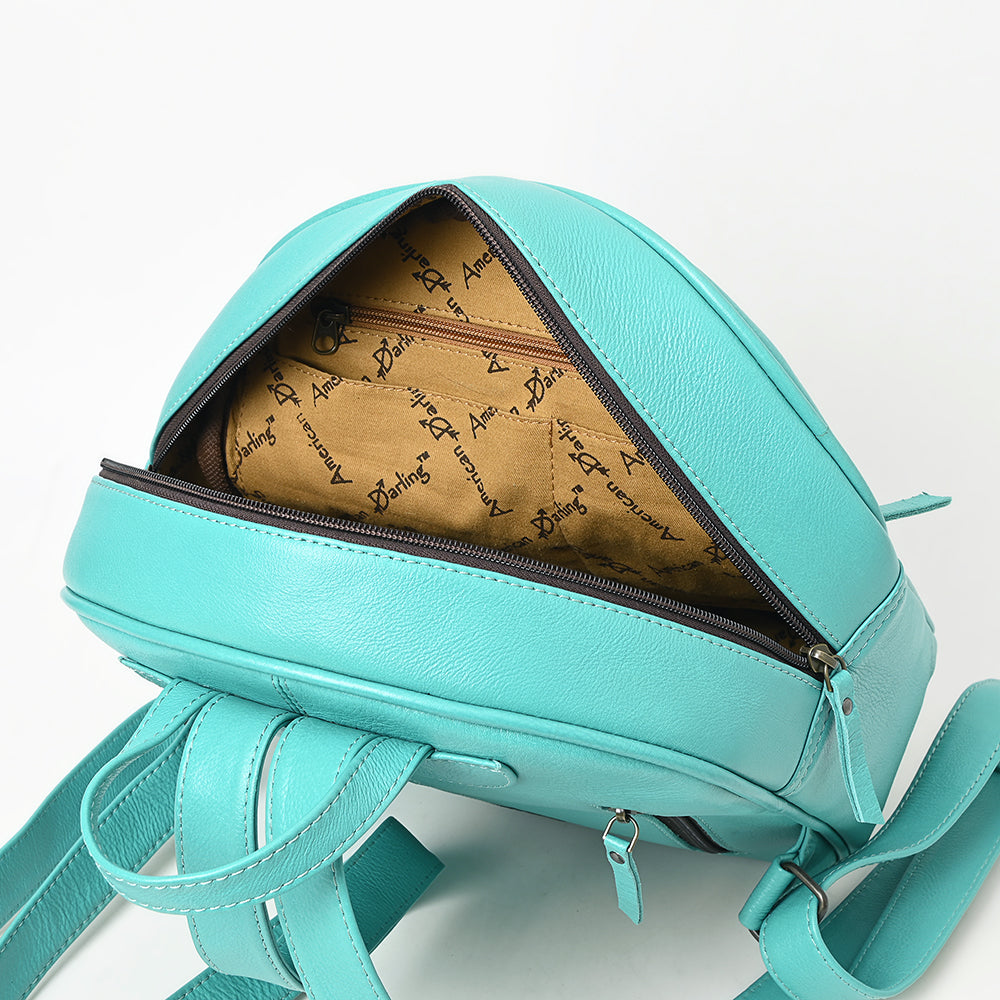 ADBG1515 American Darling Western Leather Sling Bag with Hand-Tooled Details & Woven Saddle Blanket