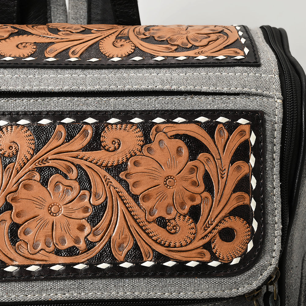 OHG192 Backpack Hand Tooled  Genuine western Leather women bag