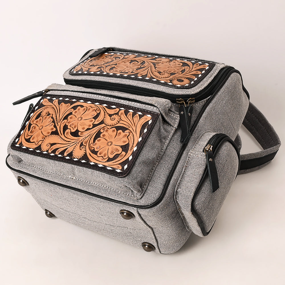 OHG192 Backpack Hand Tooled  Genuine western Leather women bag