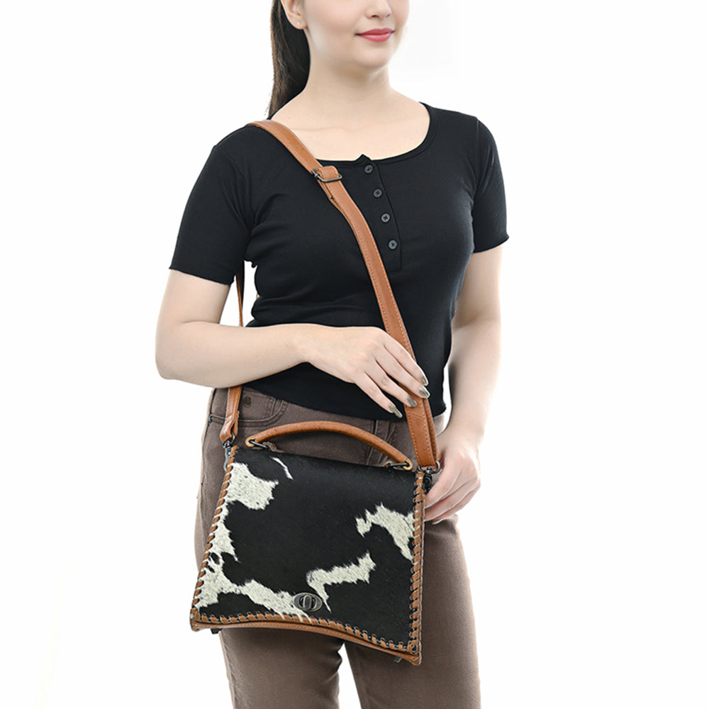 ADBG1520 American Darling Western Leather Tote Bag with Hair-On Cowhide and Premium Genuine Leather