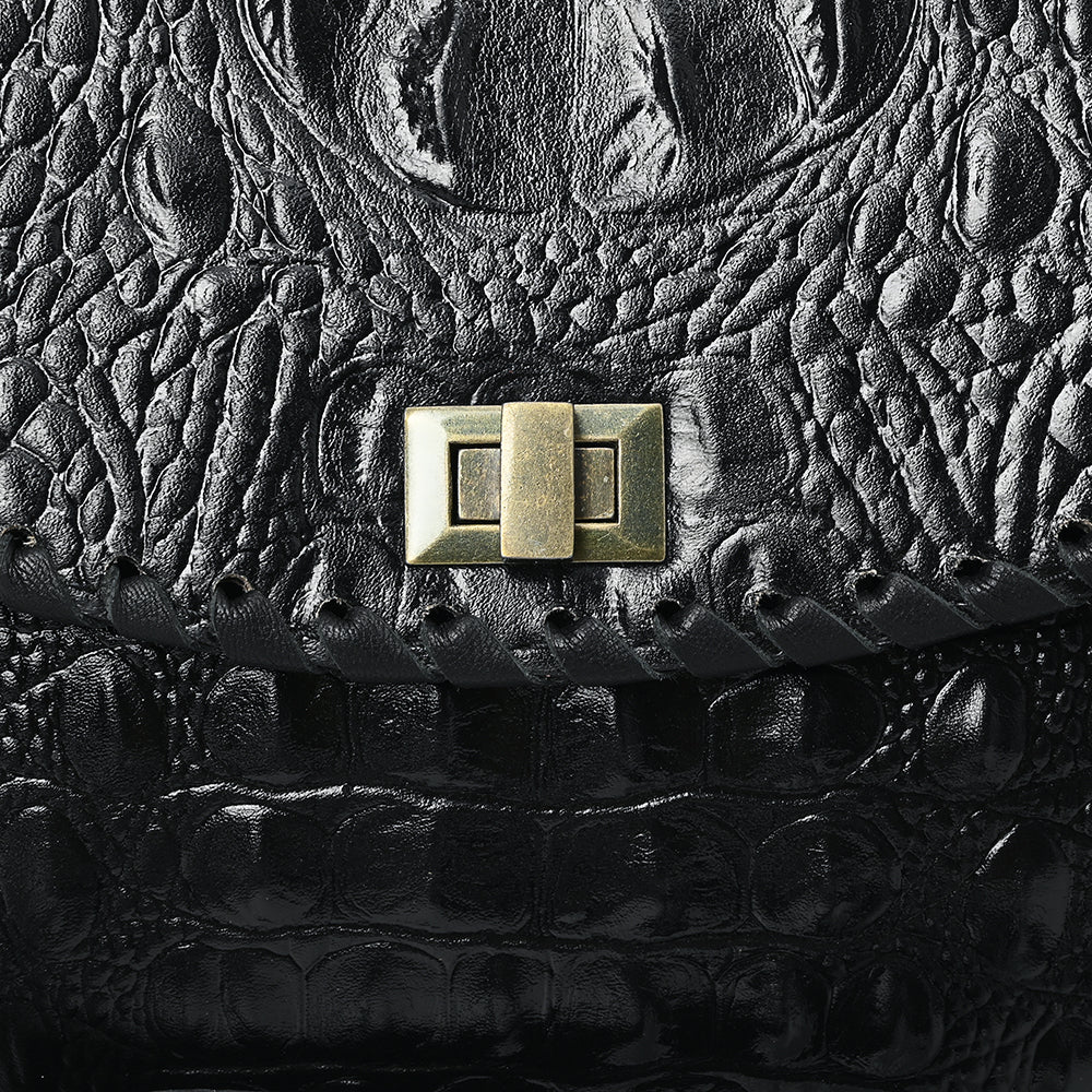 ADBG1526 American Darling Western Crocodile Embossed Leather Small Crossbody Bag