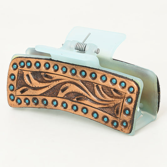 ADHC140 Beautifully Hand Tooled Women Ladies Hair Band Clip Clutch