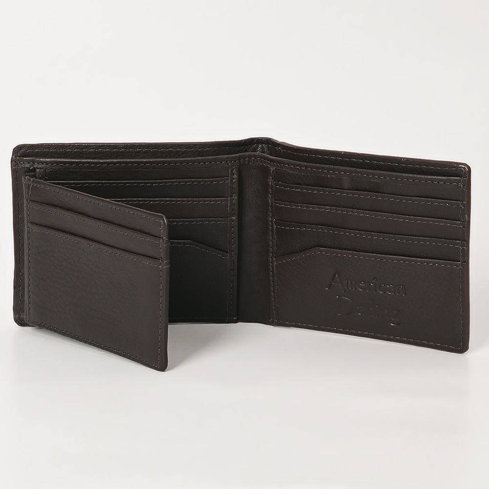 ADBGM454 Western Hair-On Leather Rodeo Wallet - Engraved Design