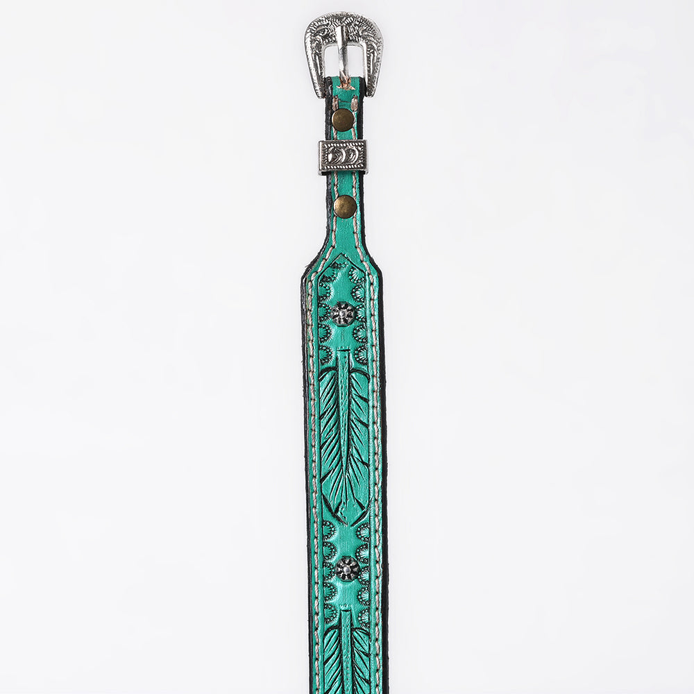 ADHTBR101 Hand tooled Genuine American Leather Hatband Unisex