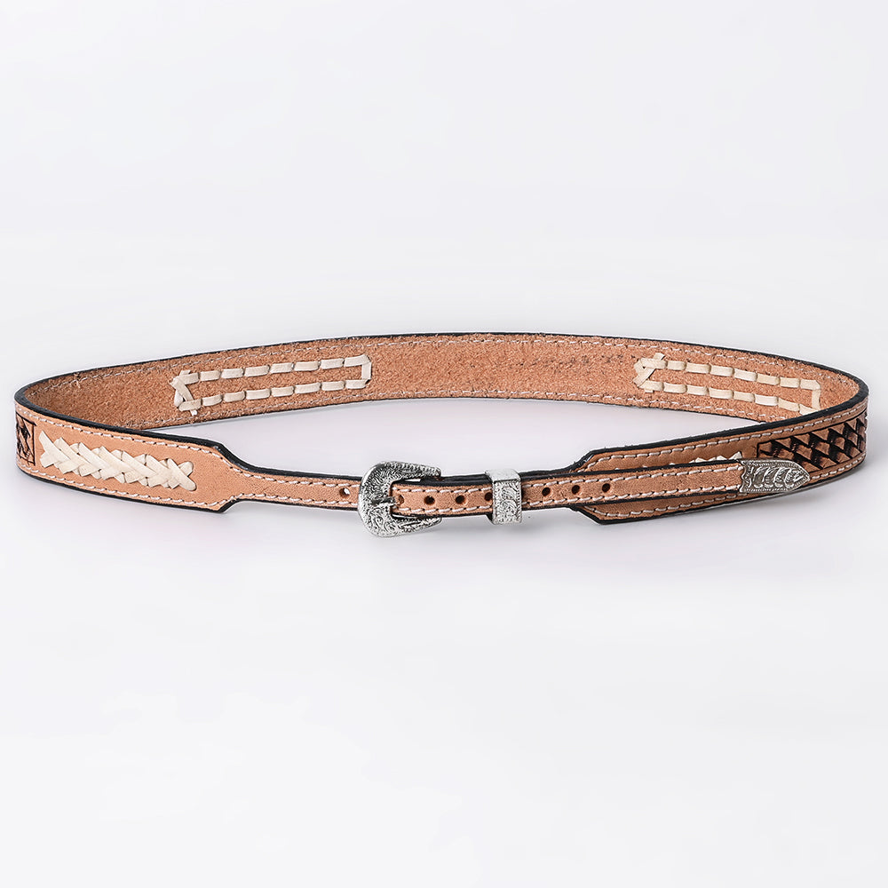 ADHTBR104 Hand tooled Genuine American Leather Hatband Unisex