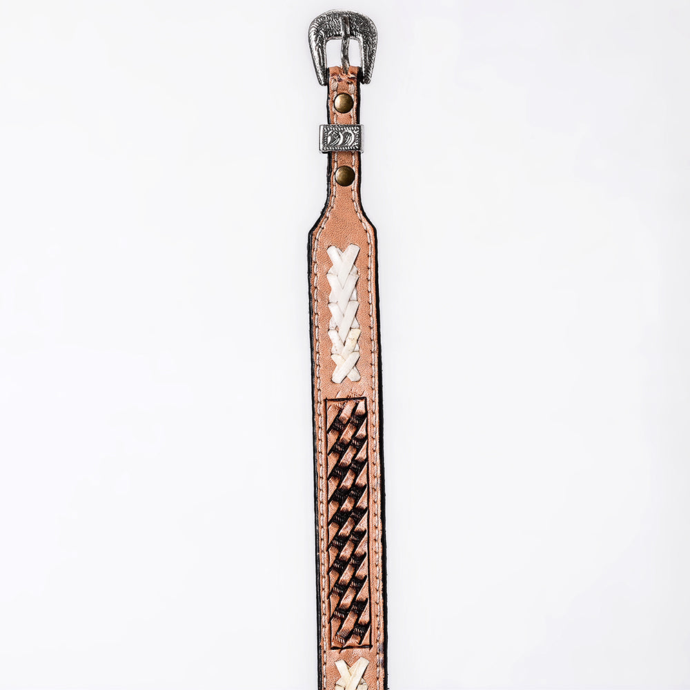 ADHTBR104 Hand tooled Genuine American Leather Hatband Unisex