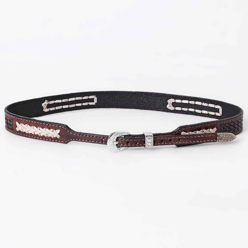 ADHTBR105 Hand tooled Genuine American Leather Hatband Unisex