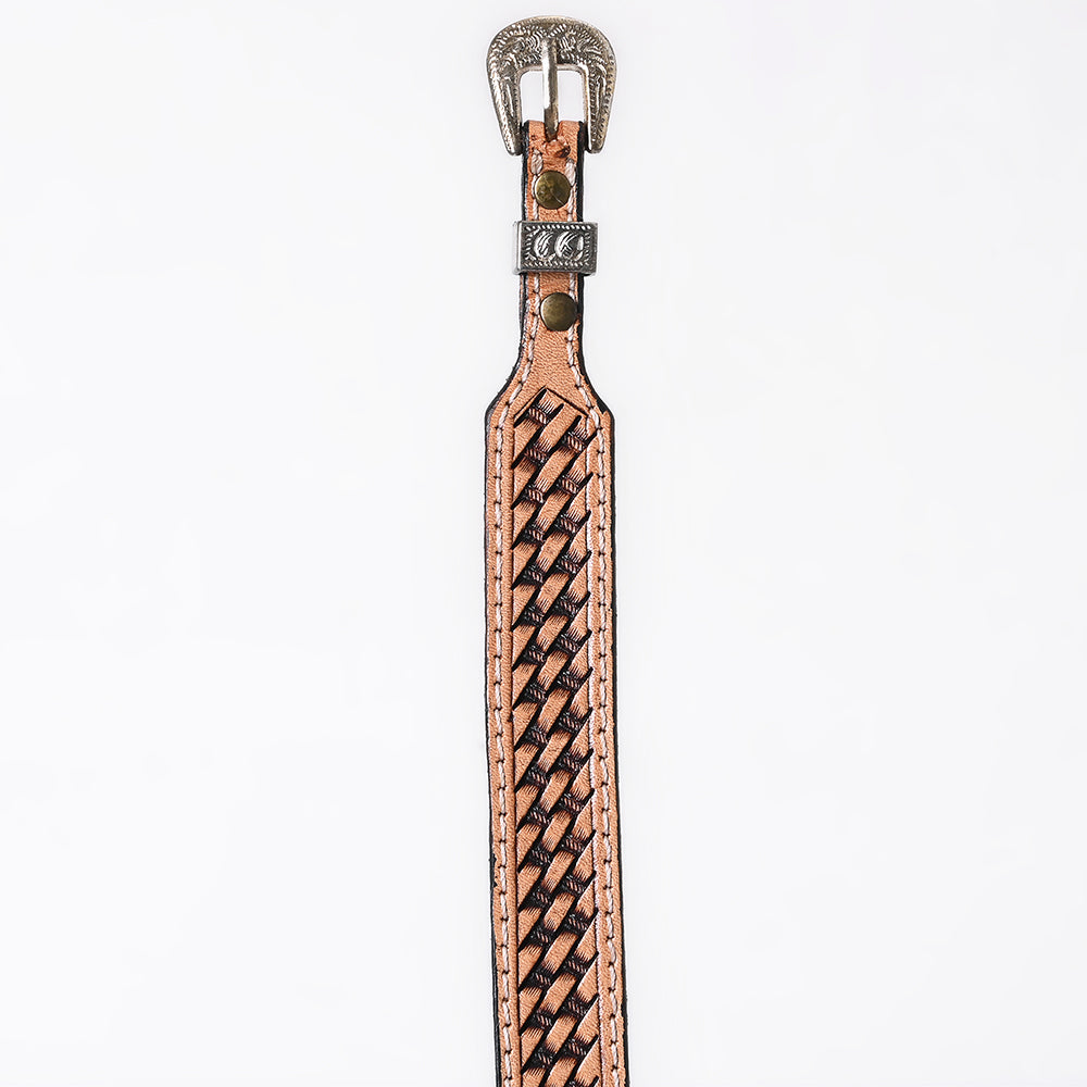 ADHTBR106 Hand tooled Genuine American Leather Hatband Unisex