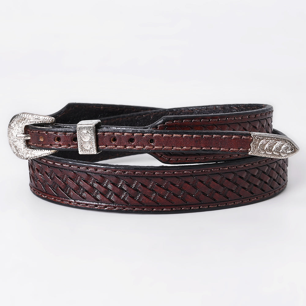 ADHTBR107 Hand tooled Genuine American Leather Hatband Unisex