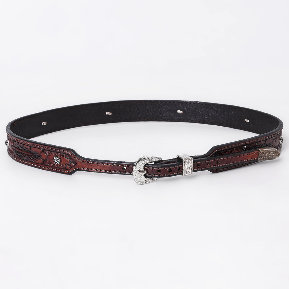 ADHTBR109 Hand tooled Genuine American Leather Hatband Unisex