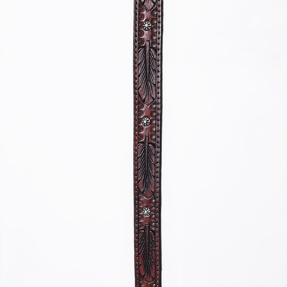 ADHTBR109 Hand tooled Genuine American Leather Hatband Unisex