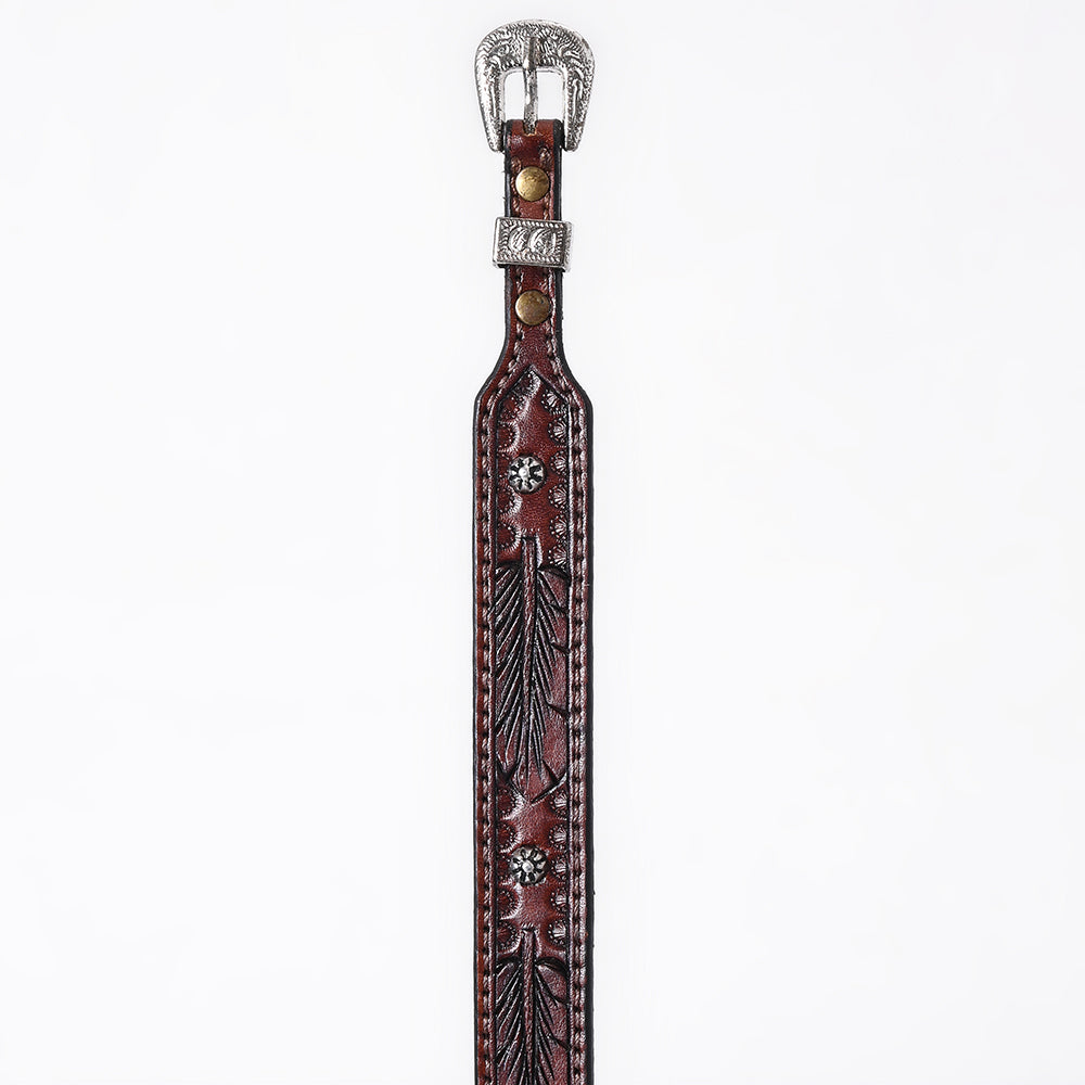 ADHTBR109 Hand tooled Genuine American Leather Hatband Unisex