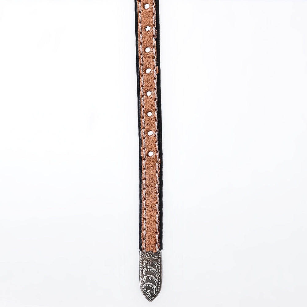 ADHTBR114 Hand tooled Genuine American Leather Hatband Unisex