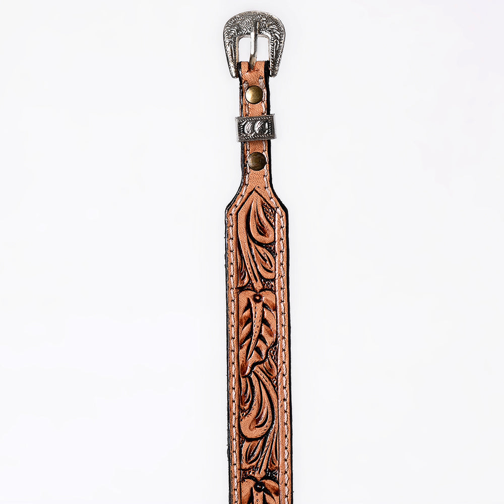 ADHTBR116 Hand tooled Genuine American Leather Hatband Unisex