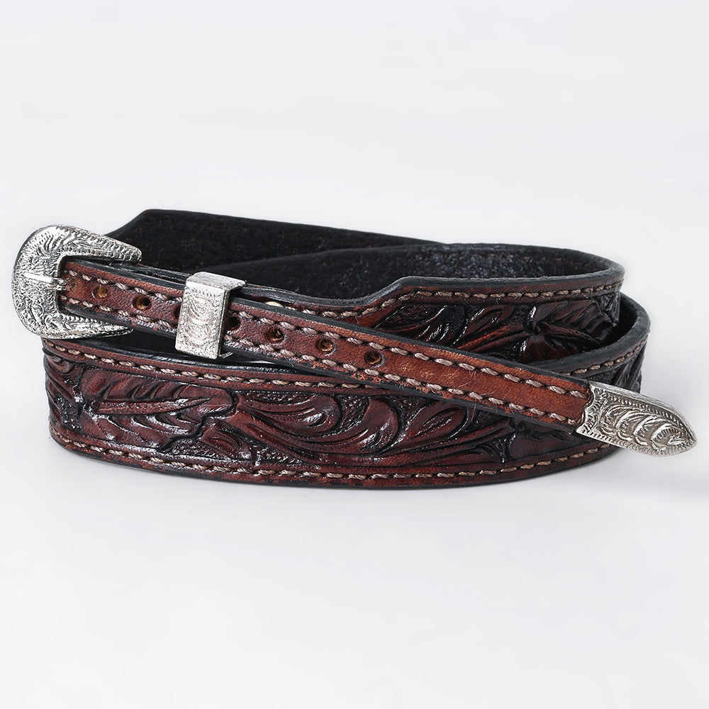ADHTBR117 Hand tooled Genuine American Leather Hatband Unisex