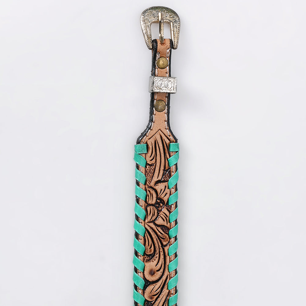 ADHTBR118 Hand tooled Genuine American Leather Hatband Unisex