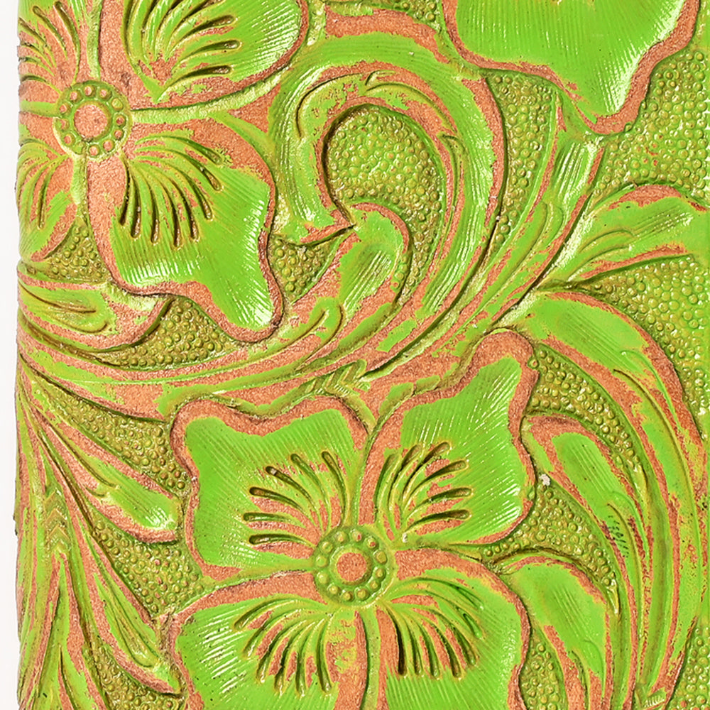 ADBG1537 American Darling Western Leather Clutch Bag with Hand-Tooled Floral Carving - Genuine Leather