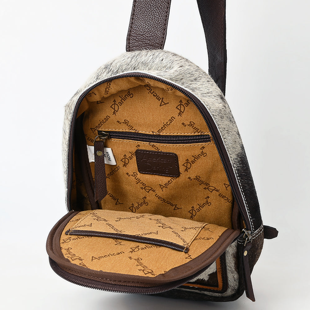 ADBGA592 Hand-Tooled Cowhide Sling Bag-Western Genuine Leather Crossbody for Women