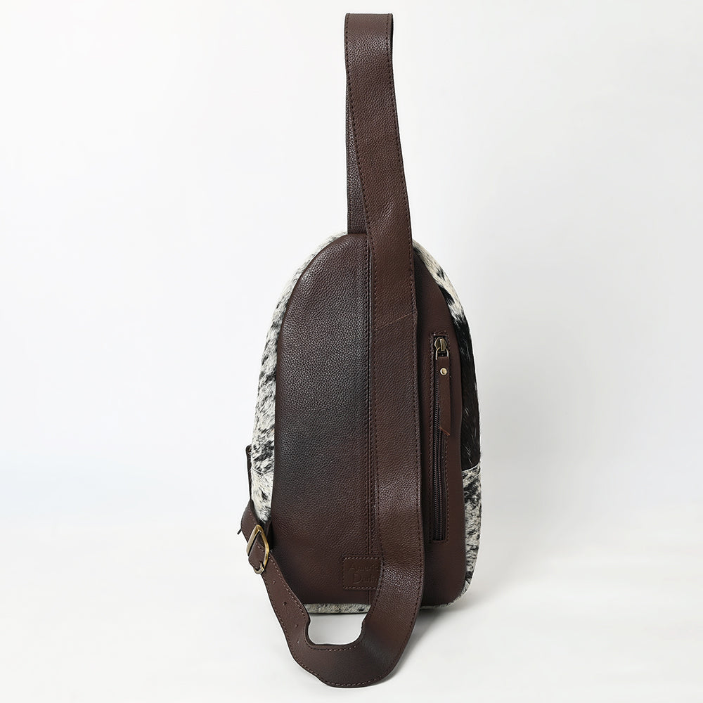 ADBGA593 Hand-Tooled Floral Cowhide Leather Sling Bag-Western Crossbody