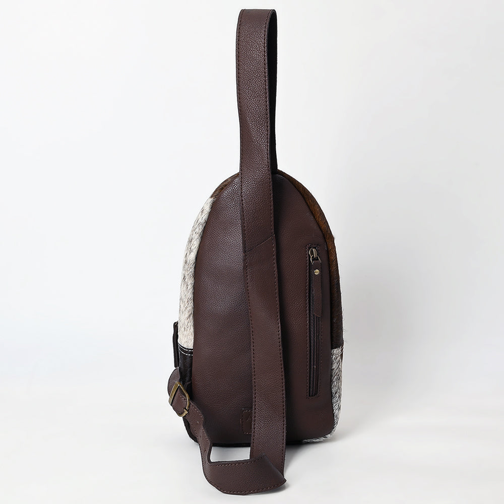 ADBGA593 Hand-Tooled Floral Cowhide Leather Sling Bag-Western Crossbody