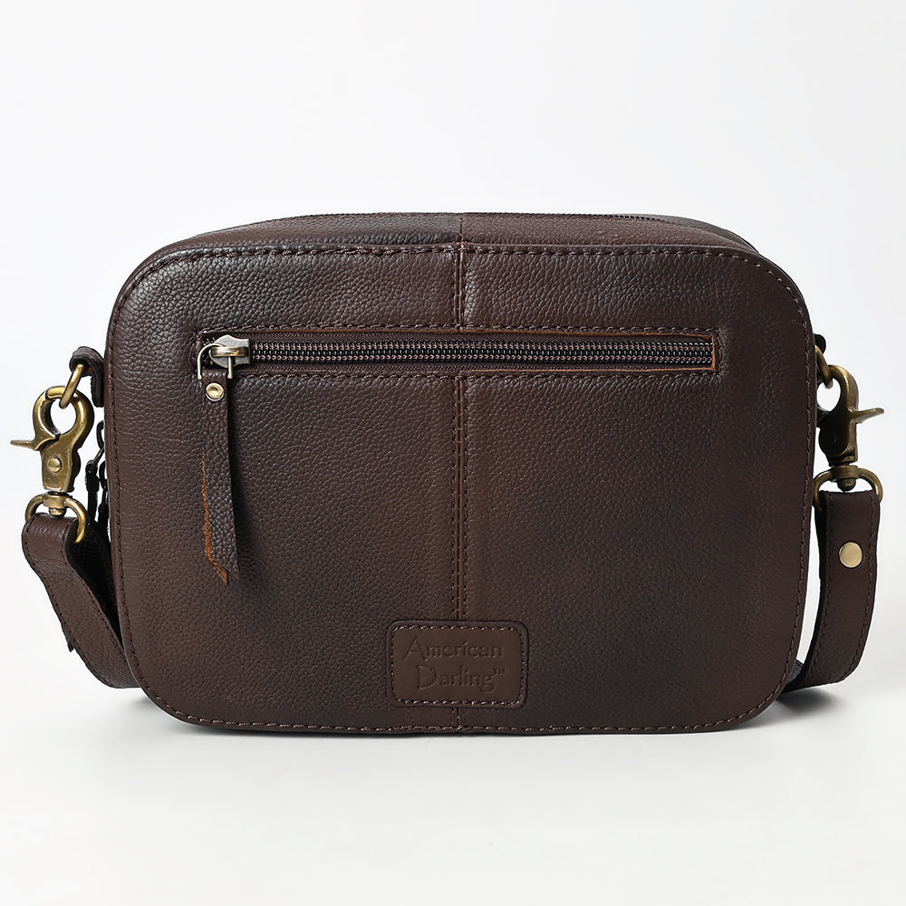 ADBGA599 Genuine Leather Floral Tooled Western Camera  Bag-Handcrafted