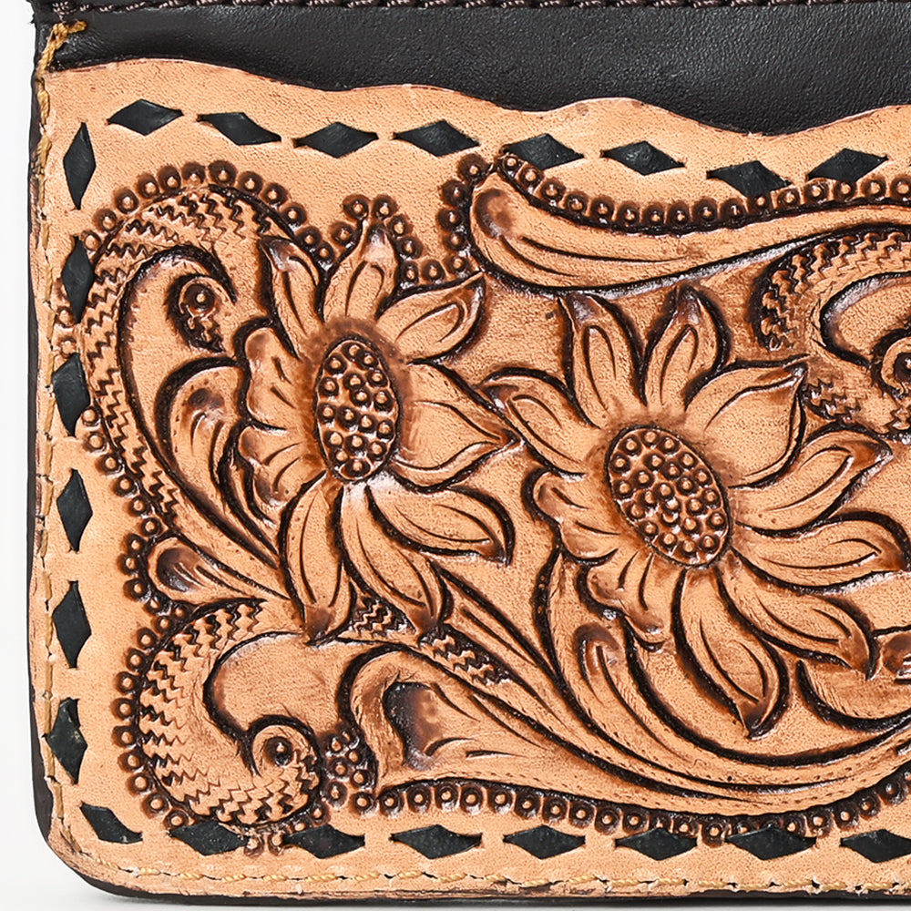 ADBGA600 Hand-Tooled Genuine Leather Western Card Holder for Women