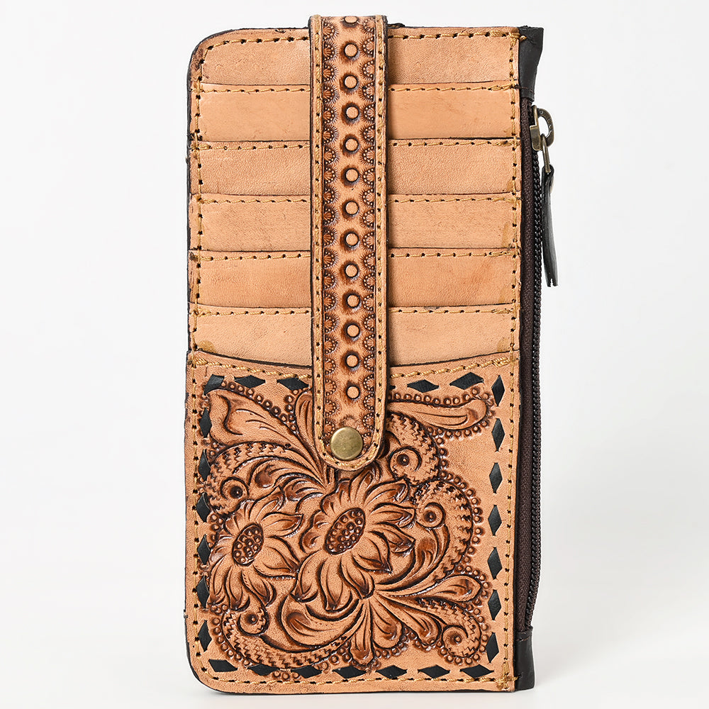 ADBGA600 Hand-Tooled Genuine Leather Western Card Holder for Women
