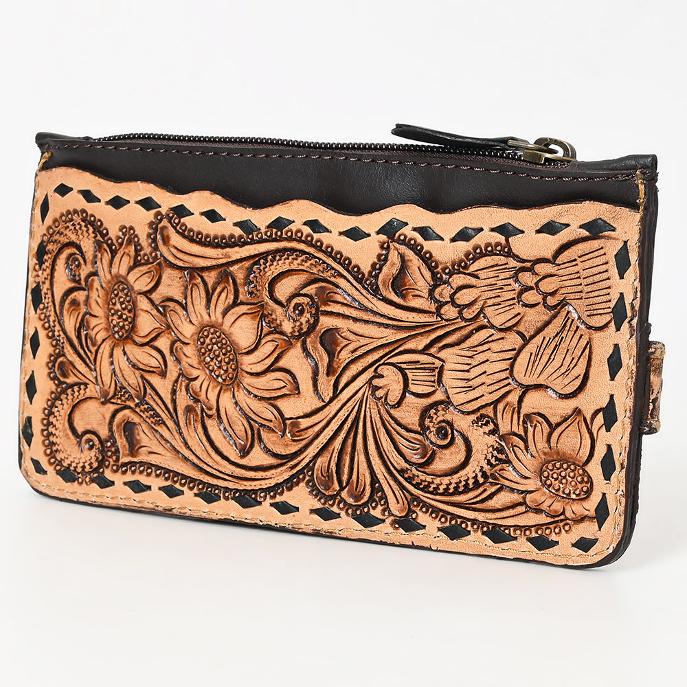 ADBGA600 Hand-Tooled Genuine Leather Western Card Holder for Women