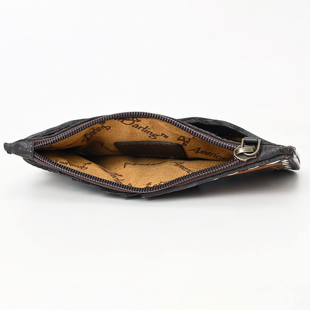 ADBGA601 Hand-Tooled Genuine Leather Sunflower Card Holder-Western Style