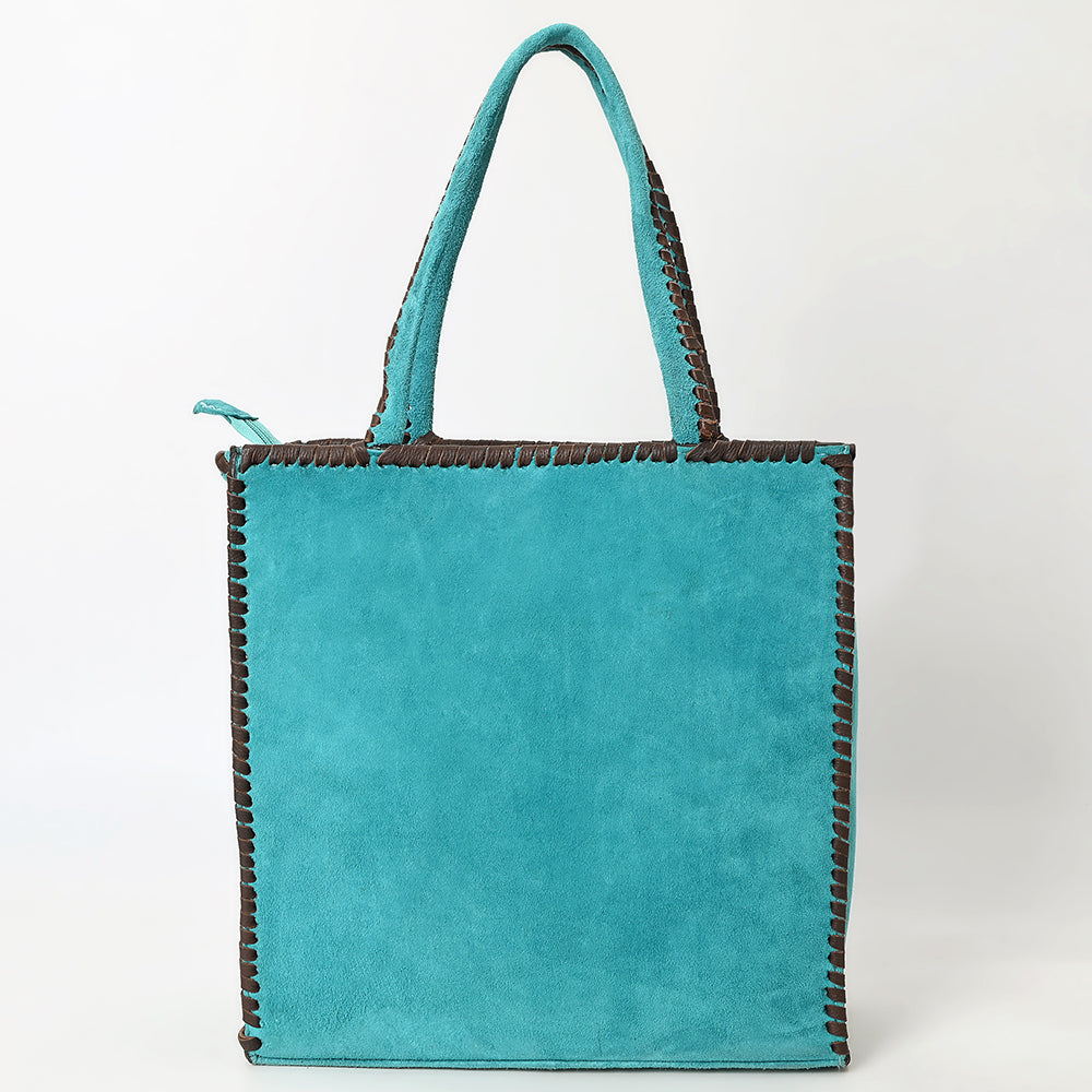 ADBGA606 Western Tote Bag-Genuine Genuine suede Leather with Whipstitch Detailing