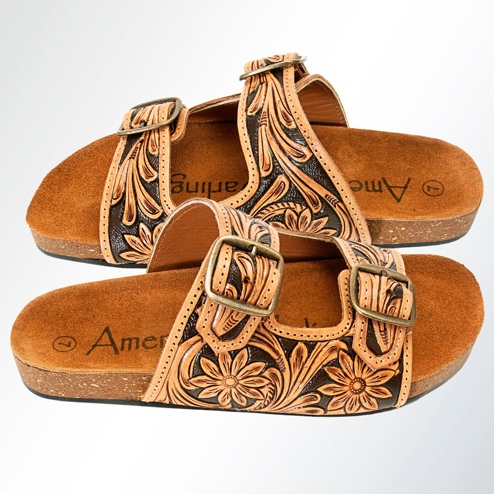 LC-ADFTE103 Carved Genuine leather sandal footwear flip flop