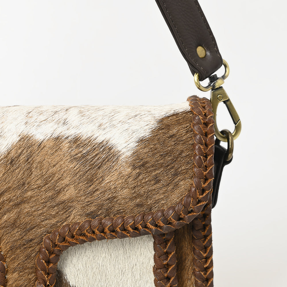 ADBGM405A Mini Cowhide Leather Shoulder Bag with Braided Edge - American Darling