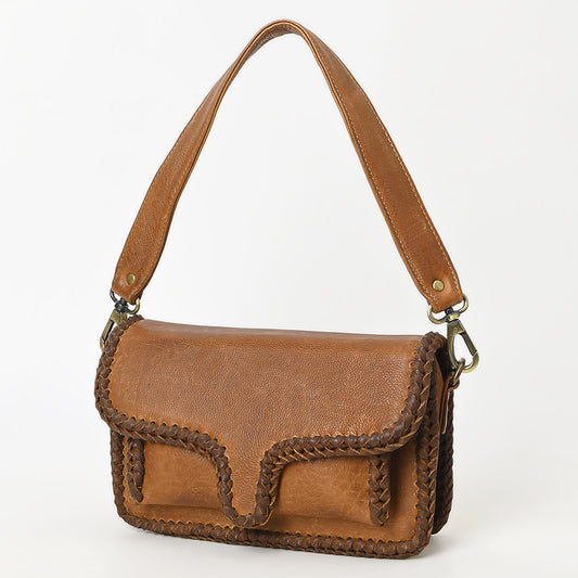 ADBGM405B Mini Leather Shoulder Bag with Braided Trim - American Darling