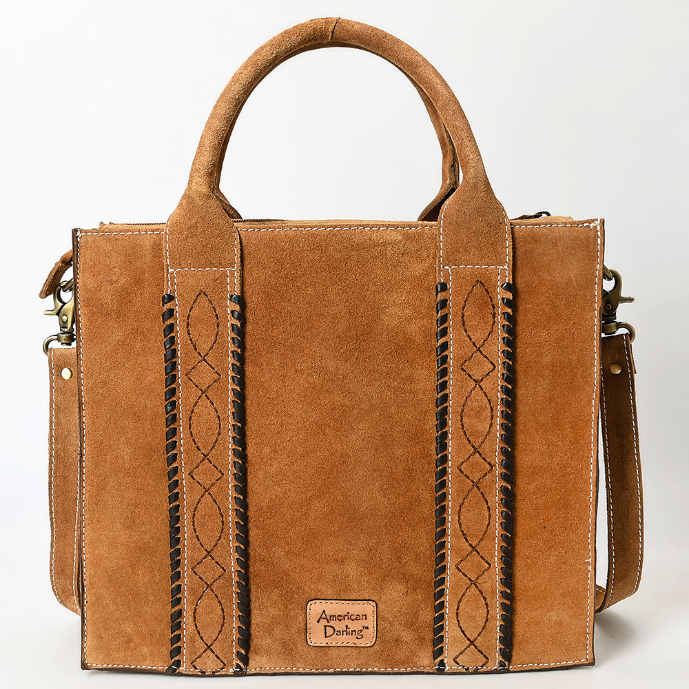 ADBGA607 Western Tote Bag-Genuine Leather with Hand-Stitched Detailing