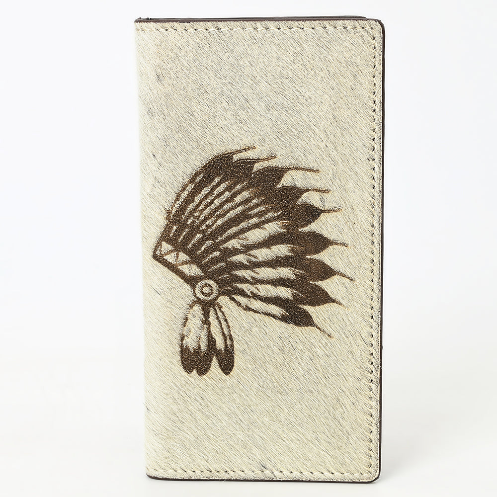 ADBGM461 Hair-On Leather Roper Wallet - Engraved Design by American Darling