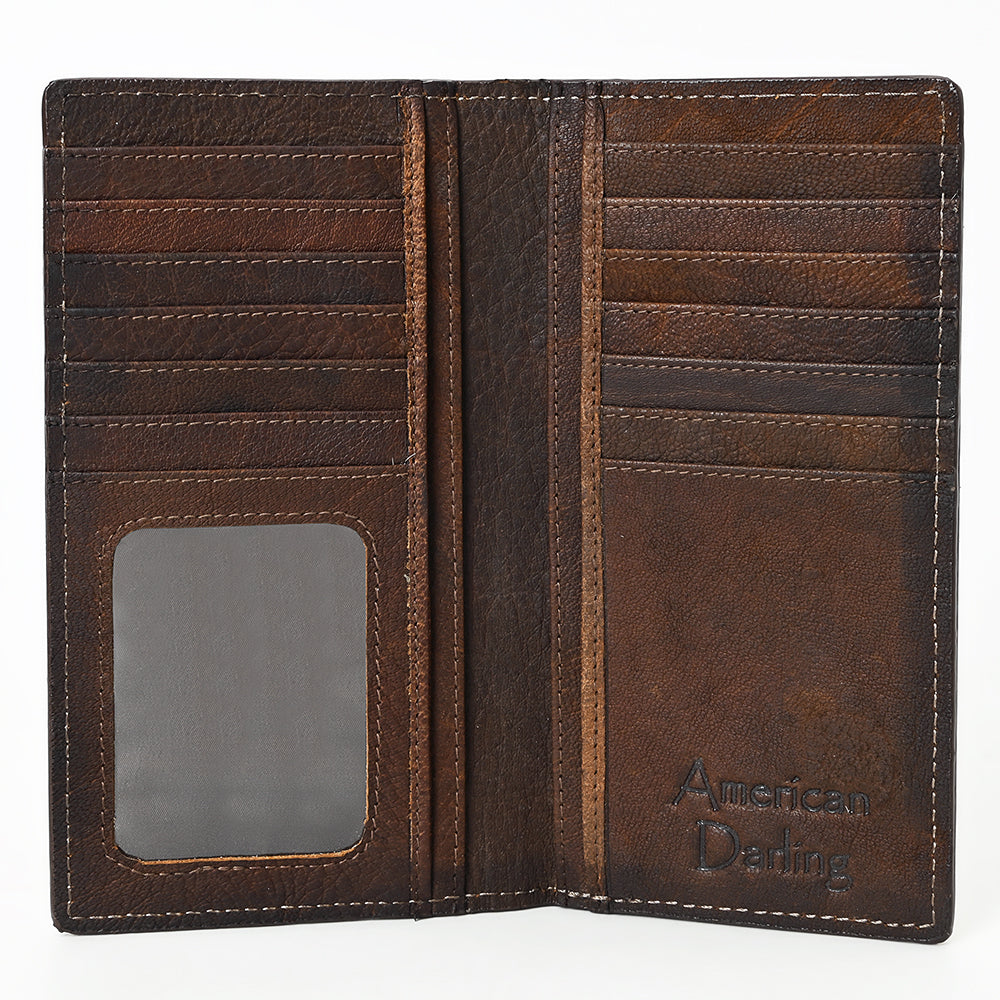 ADBGM461 Hair-On Leather Roper Wallet - Engraved Design by American Darling