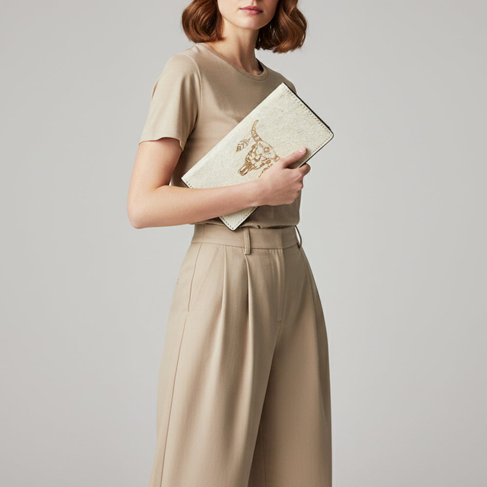 ADBGM461 Hair-On Leather Roper Wallet - Engraved Design by American Darling