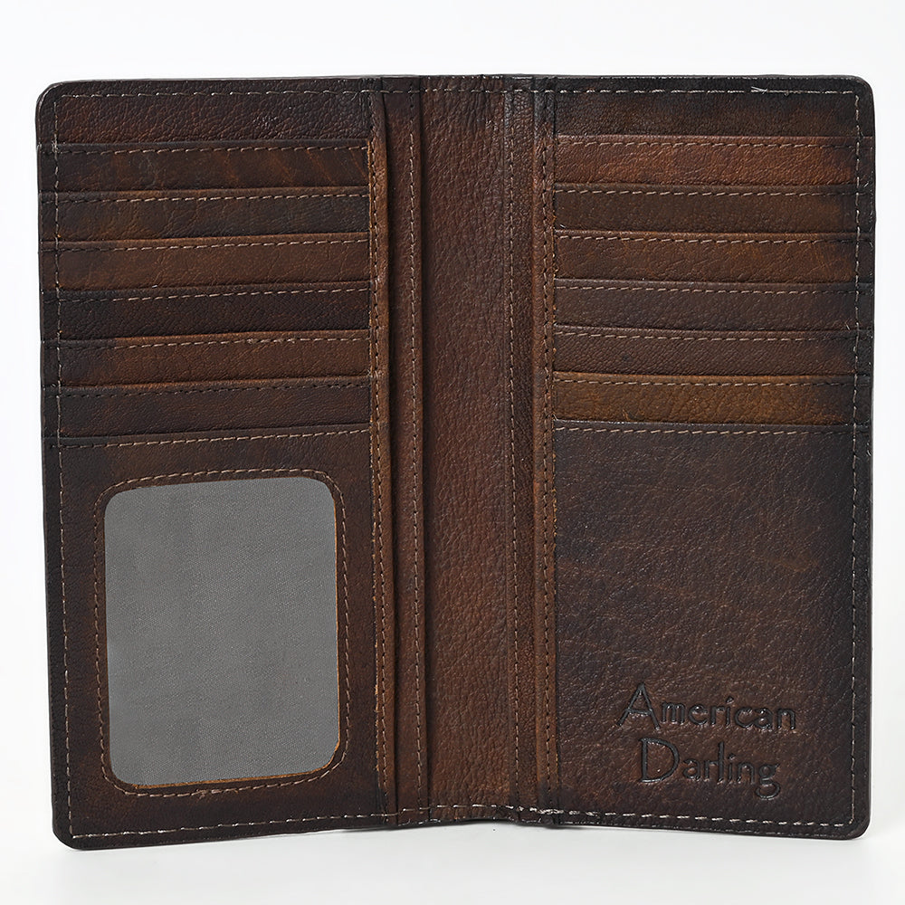 ADBGM461 Hair-On Leather Roper Wallet - Engraved Design by American Darling