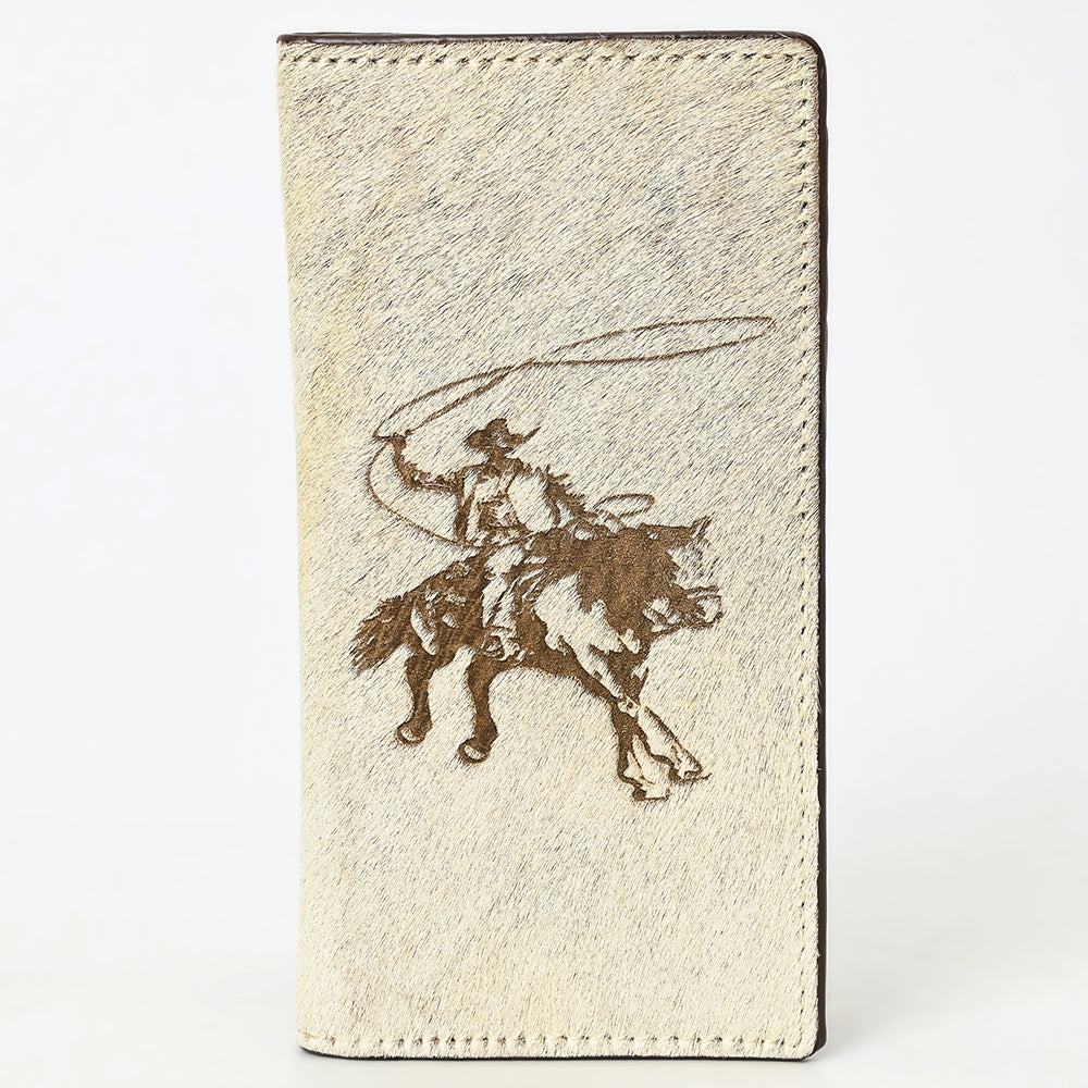 ADBGM461 Hair-On Leather Roper Wallet - Engraved Design by American Darling