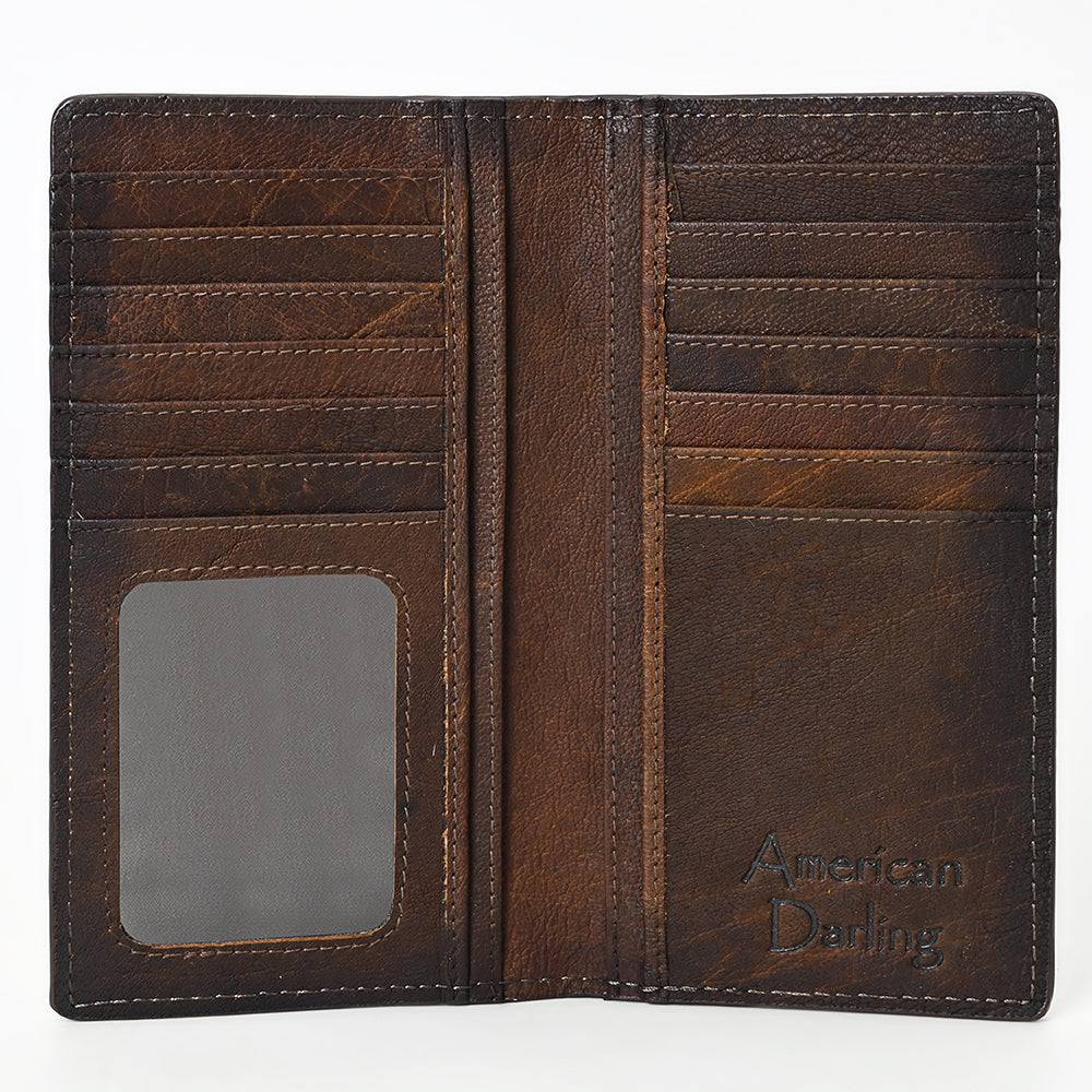 ADBGM461 Hair-On Leather Roper Wallet - Engraved Design by American Darling