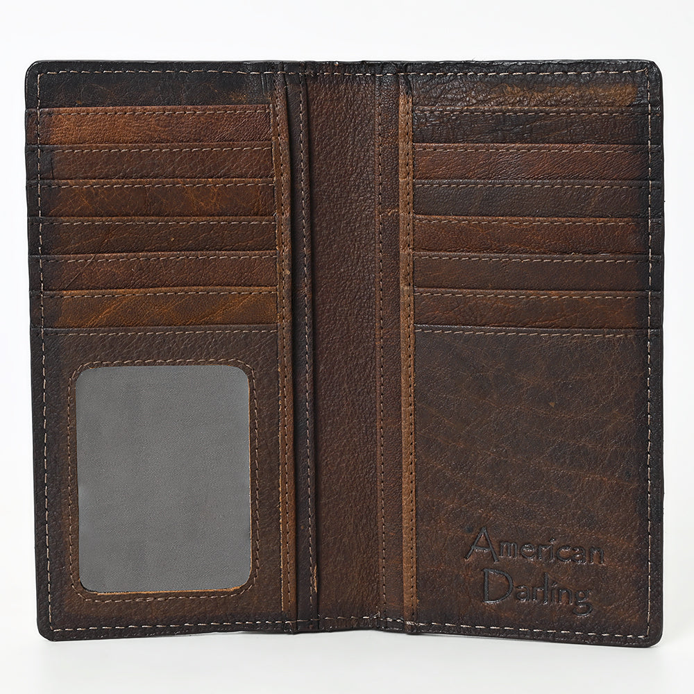 ADBGM461 Hair-On Leather Roper Wallet - Engraved Design by American Darling