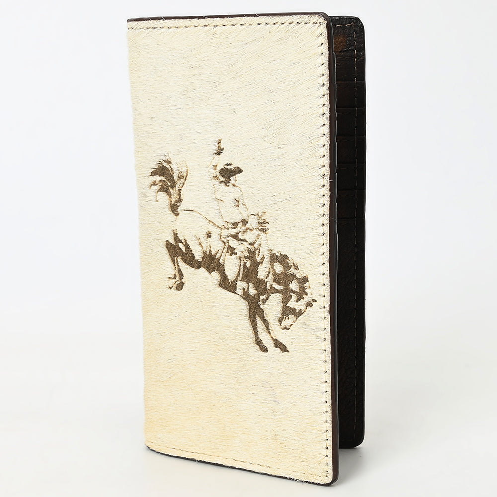 ADBGM461 Hair-On Leather Roper Wallet - Engraved Design by American Darling