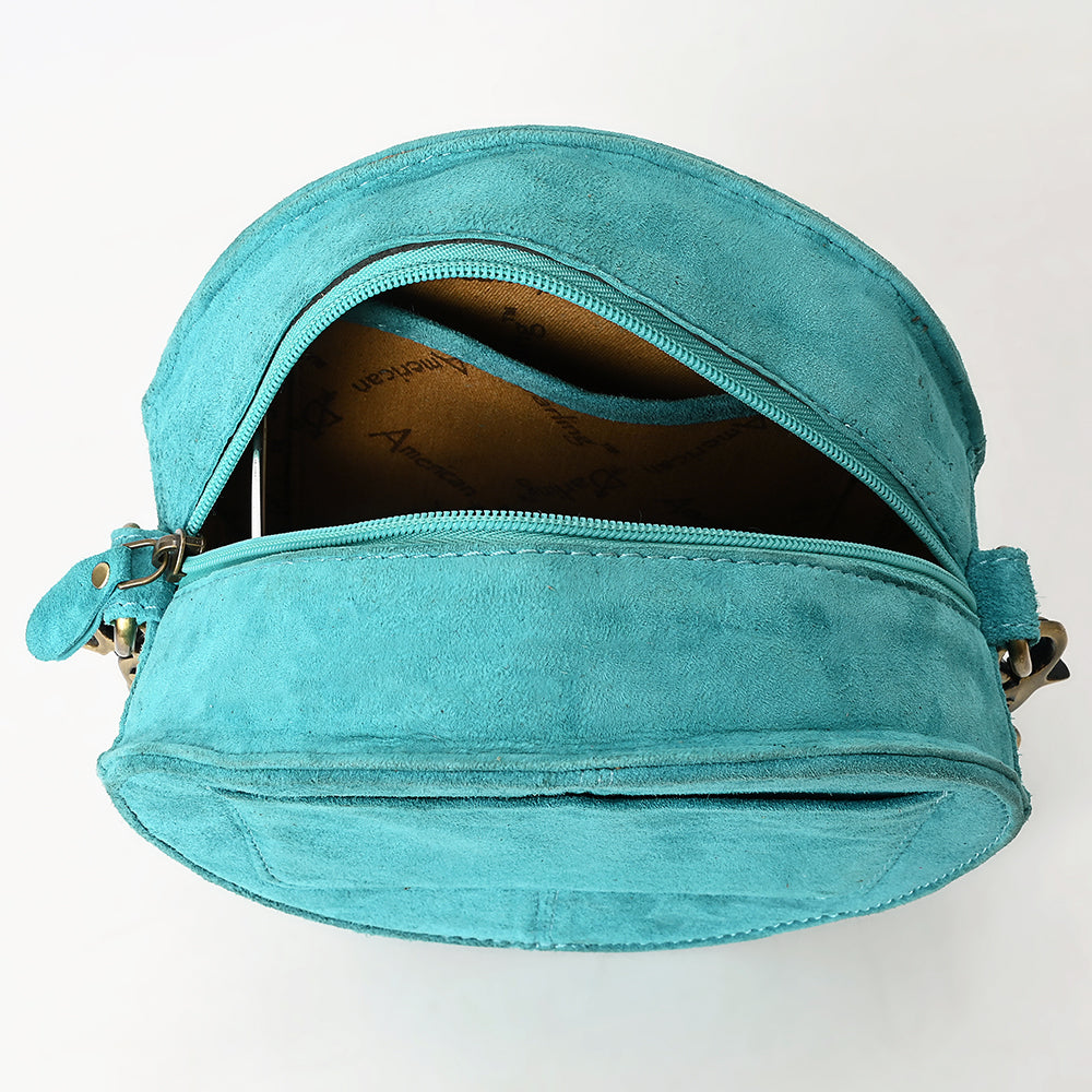 ADBGA620 Genuine Leather Western Canteen Bag-Round Crossbody for Women