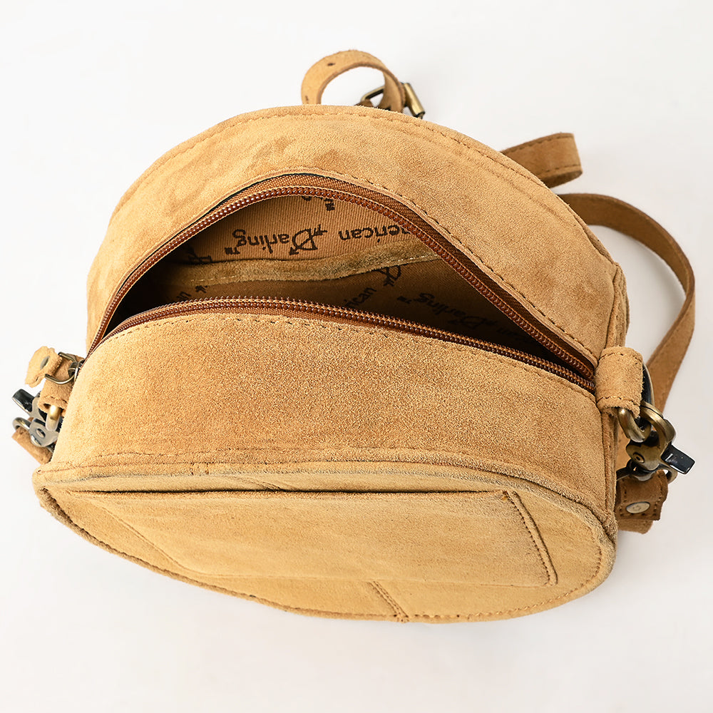 ADBGA620 Genuine Leather Western Canteen Bag-Round Crossbody for Women