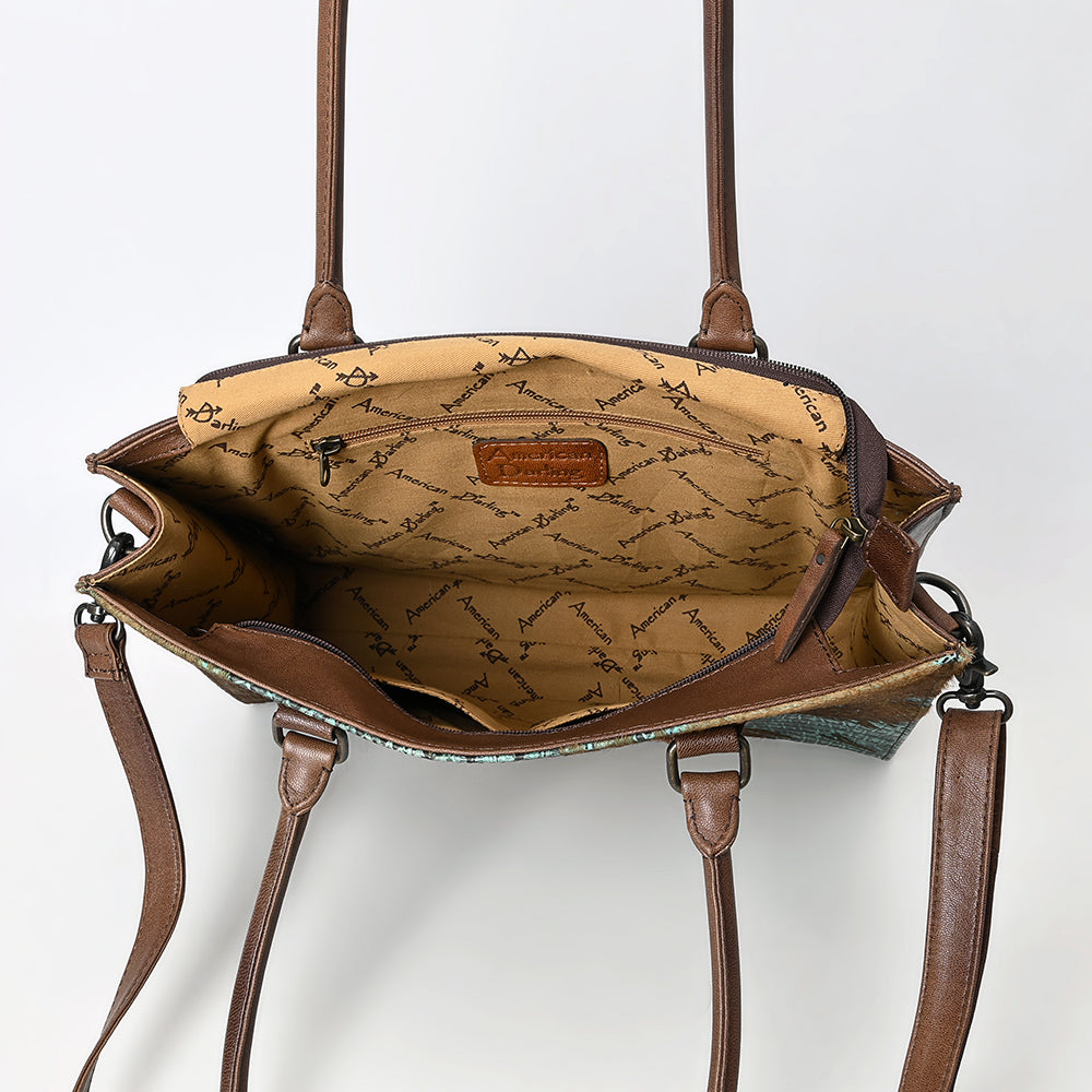 ADBG1561 American Darling Western Genuine Leather Crocodile Embossed Tote Bag -