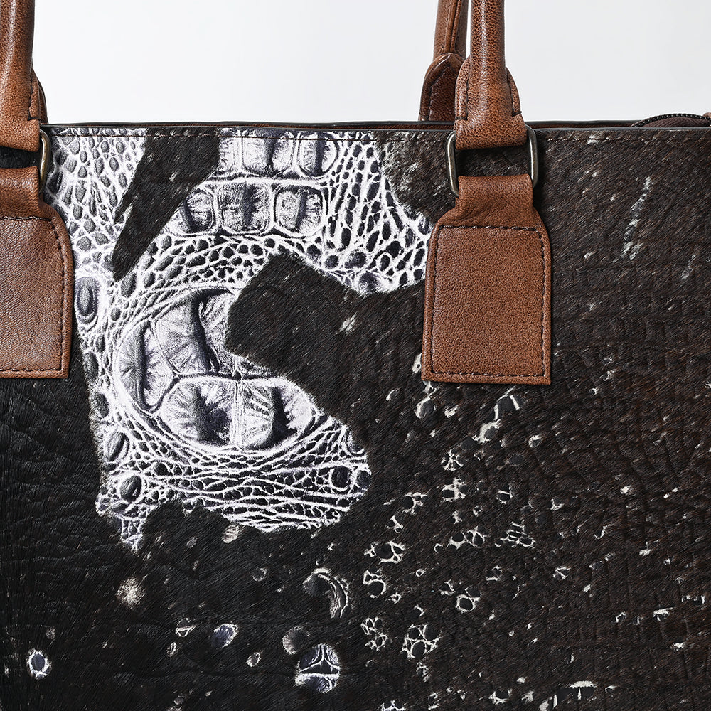 ADBG1561 American Darling Western Genuine Leather Crocodile Embossed Tote Bag -